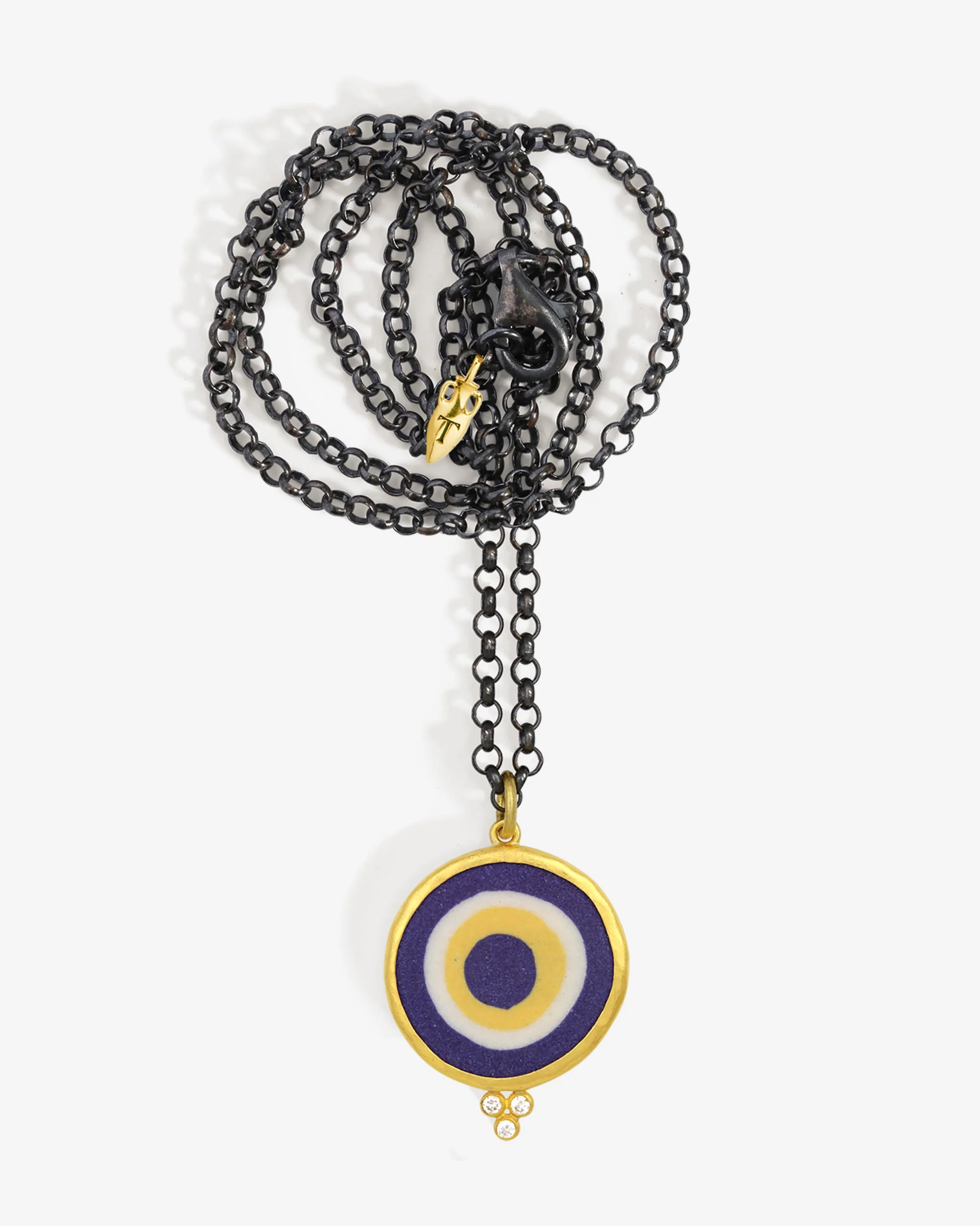 Mati Eye Necklace III Indigo Diamond Solid Gold - Image 3