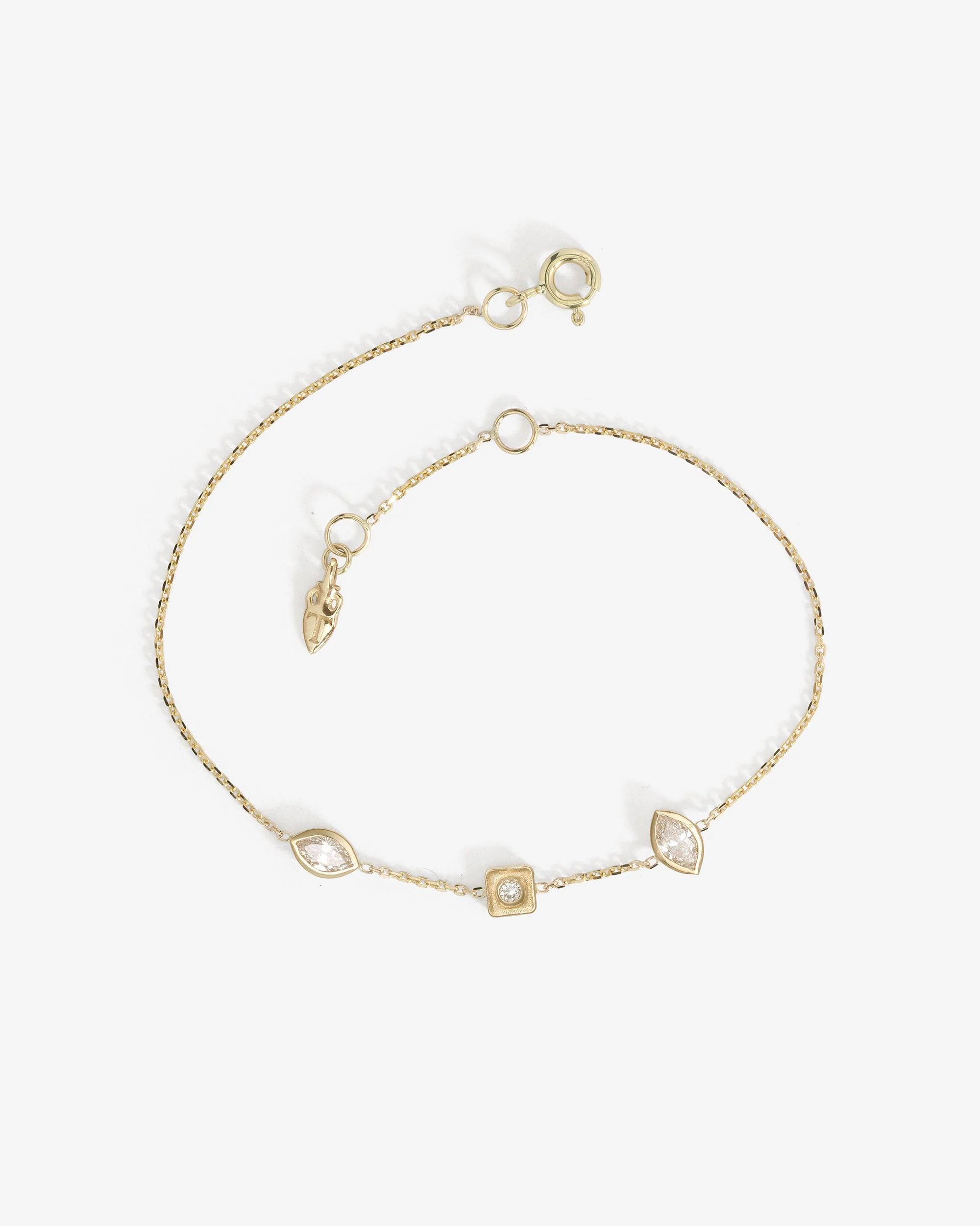Mer Station Bracelet Diamond Solid Gold