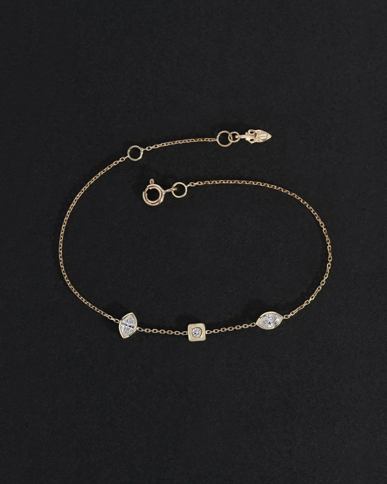Mer Station Bracelet Diamond Solid Gold - Image 3