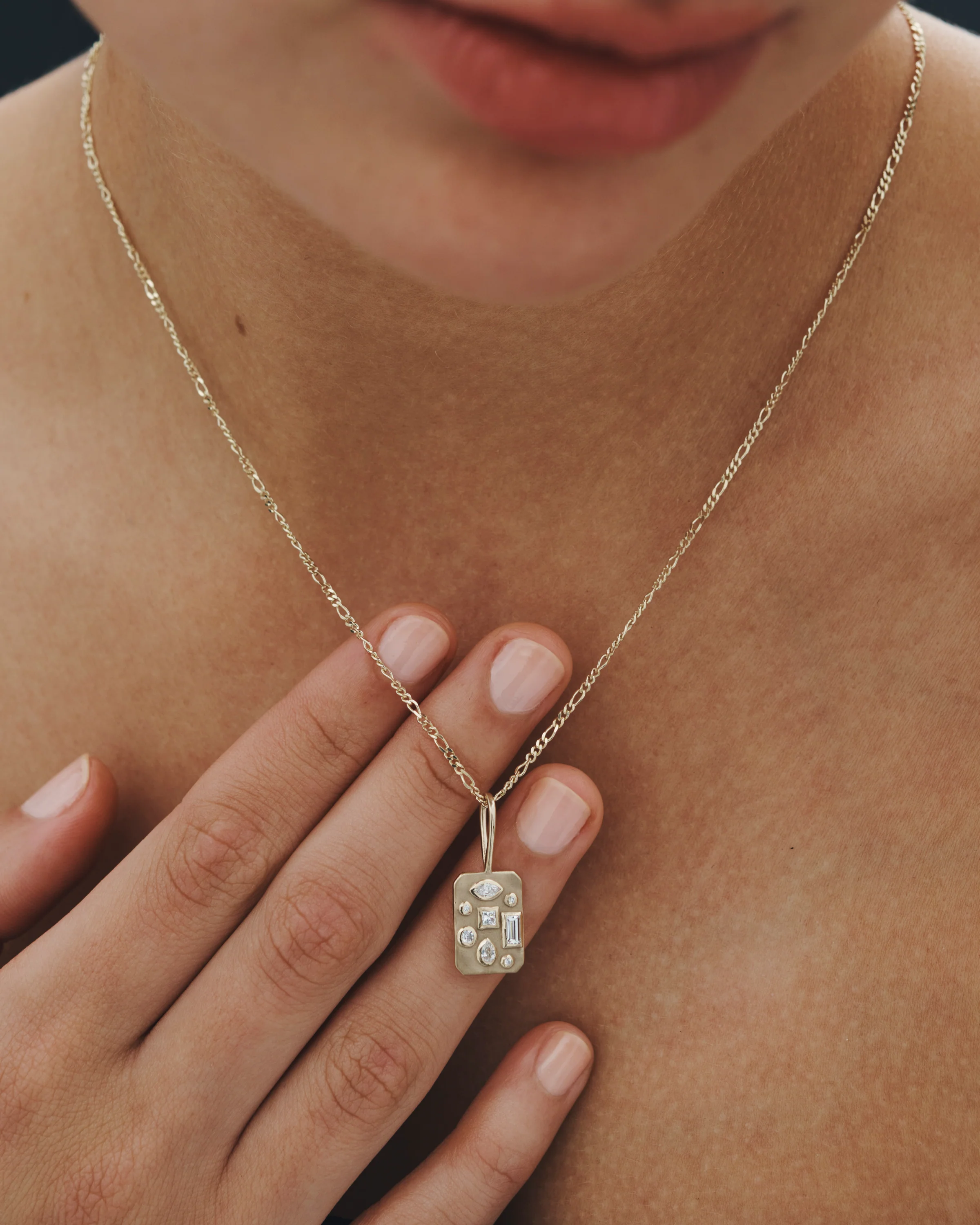 Mosaic Pendant Diamond Solid Gold - Image 2