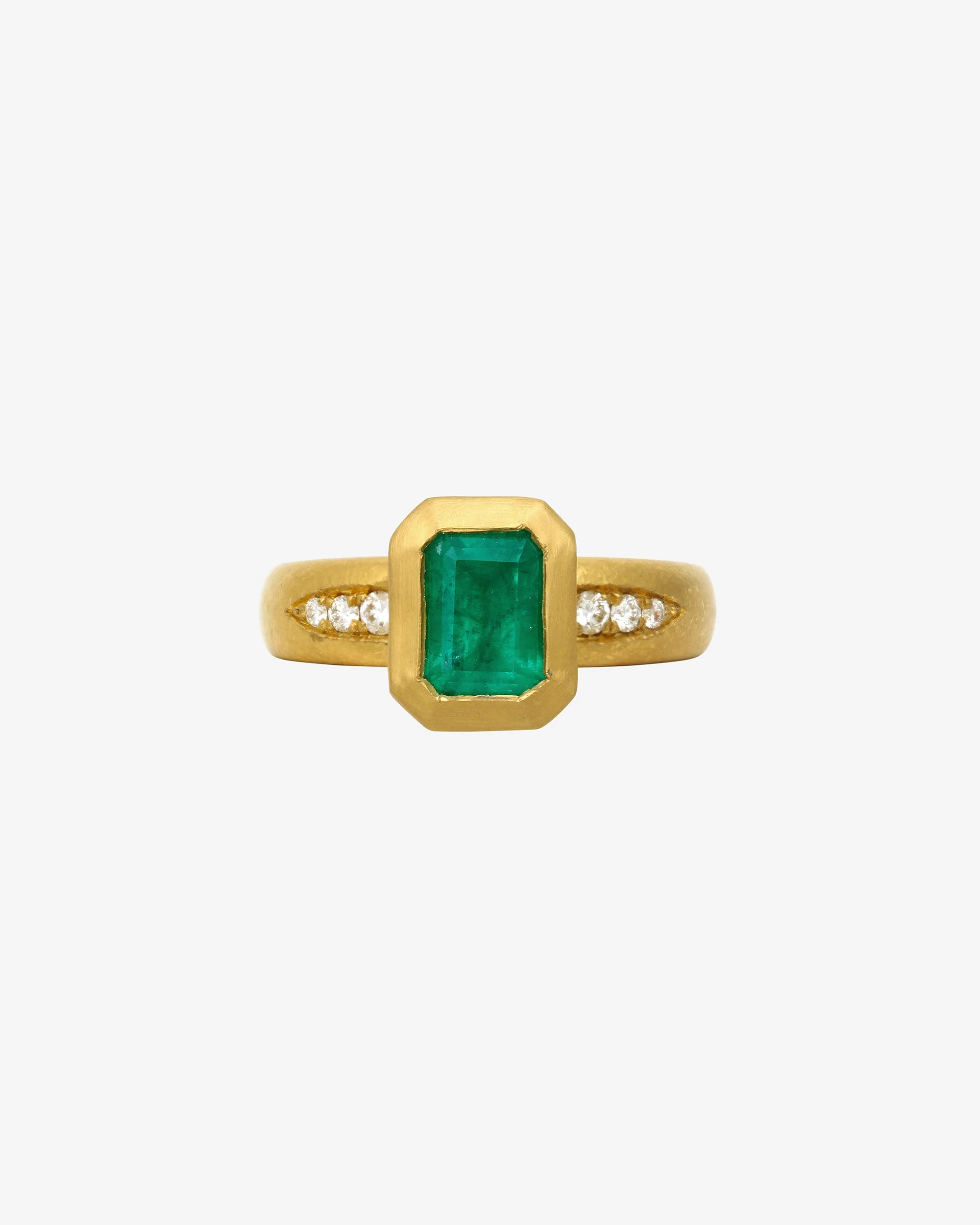 Neptune Ring Emerald Diamond Solid Gold - Image 3