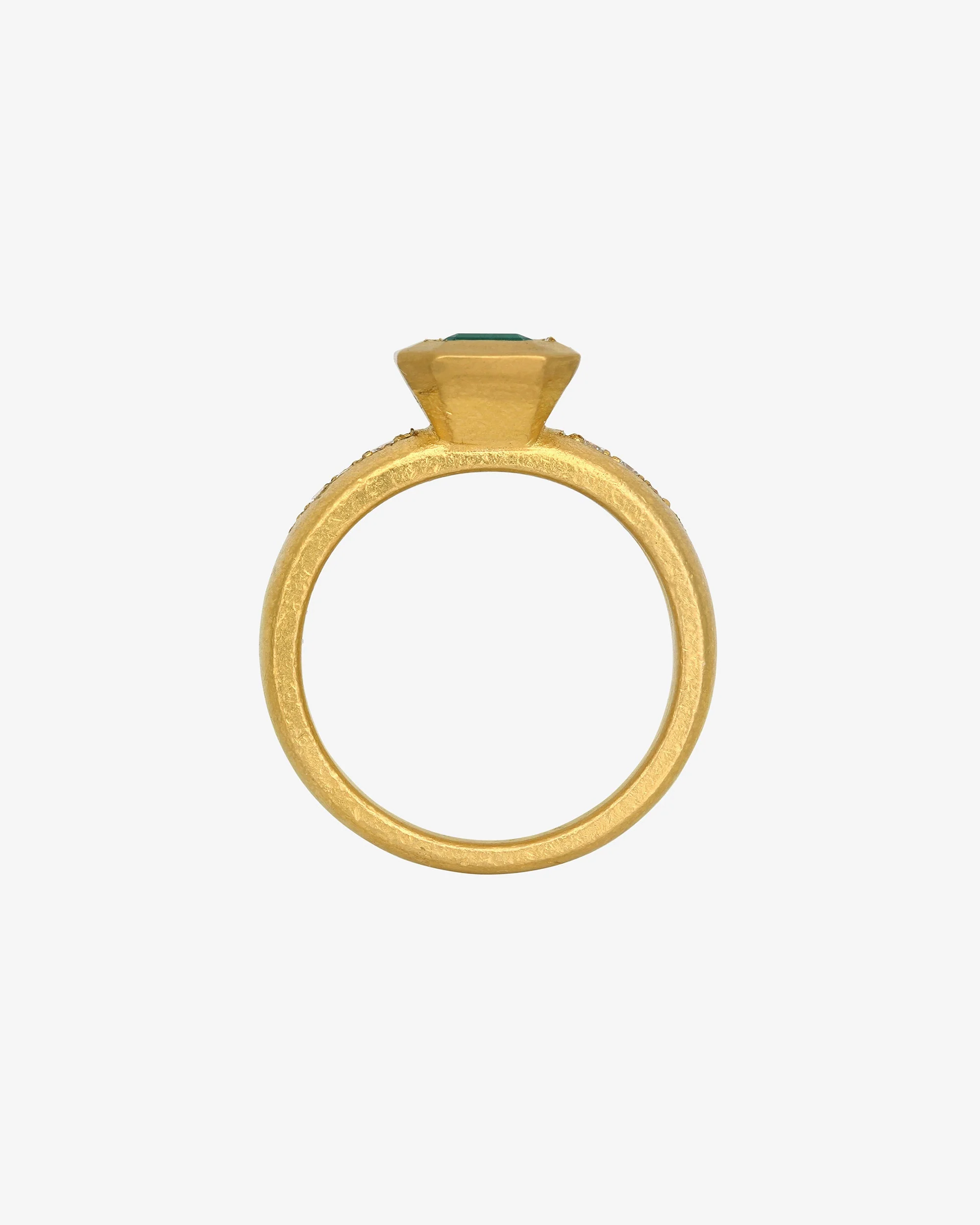 Neptune Ring Emerald Diamond Solid Gold - Image 4