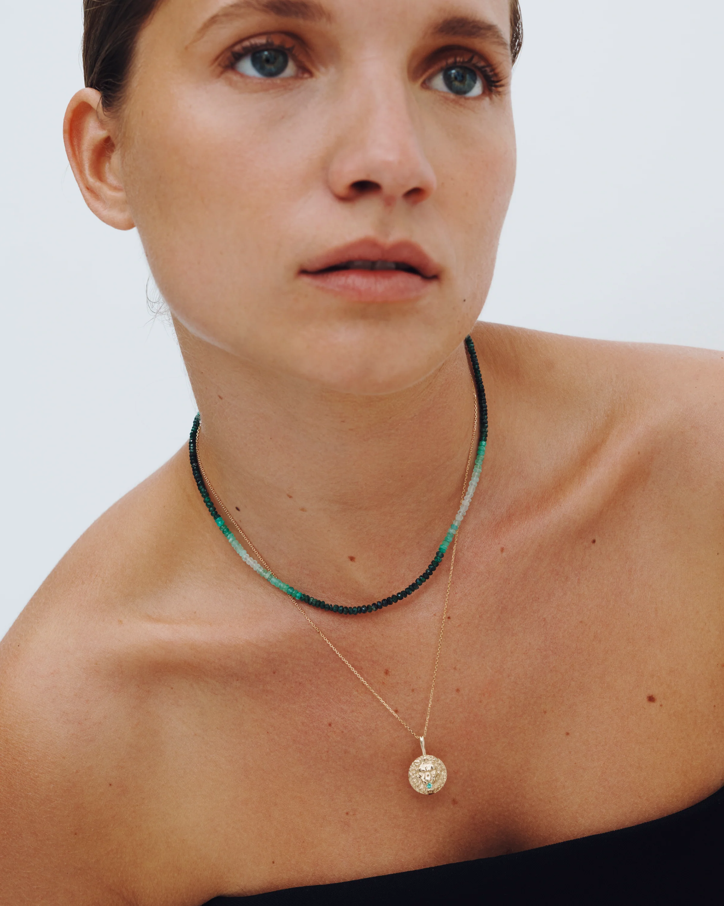 Ombre Necklace Emerald Solid Gold - Image 3