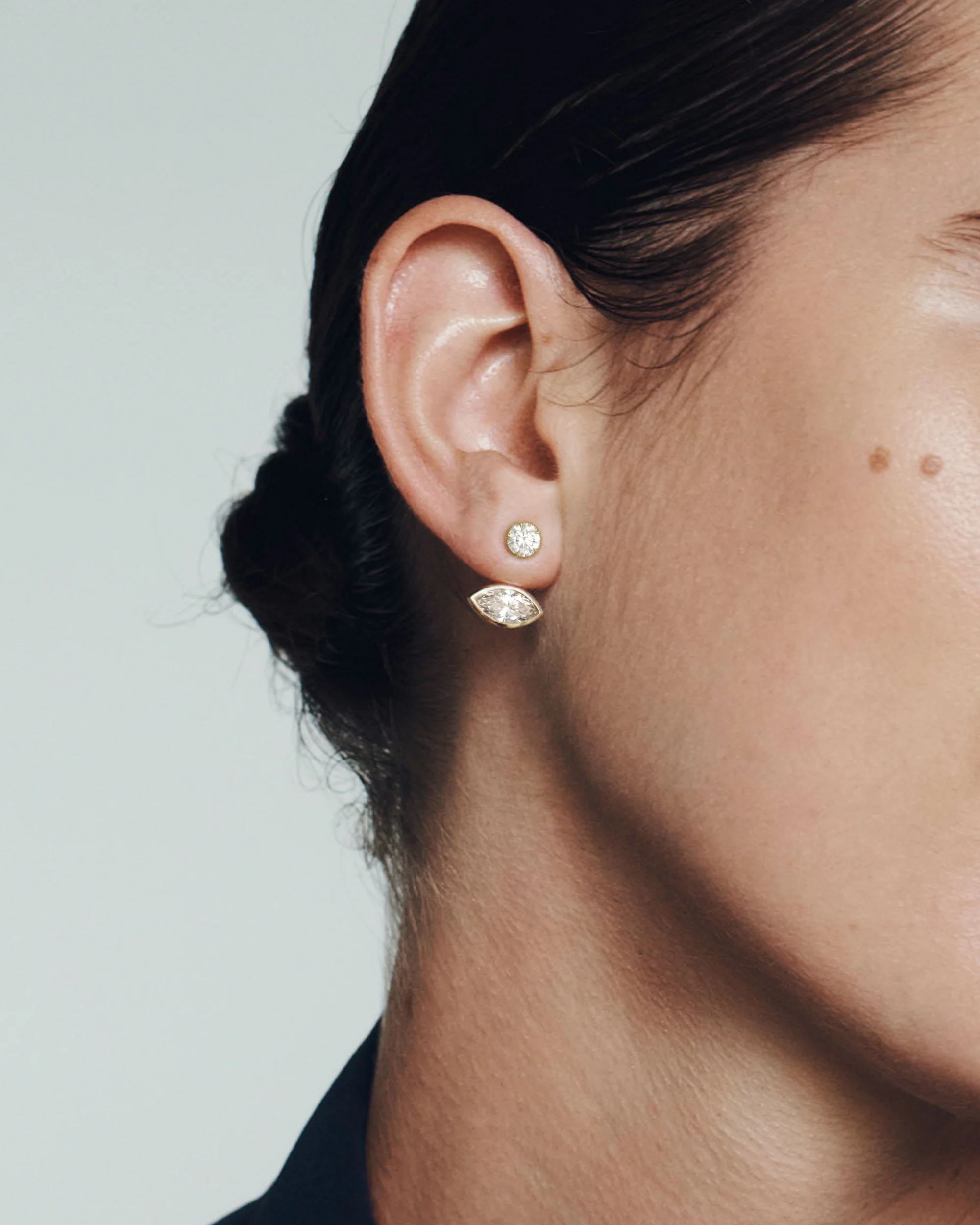Orbit Marquise Diamond Ear Jacket Solid Gold - Image 3