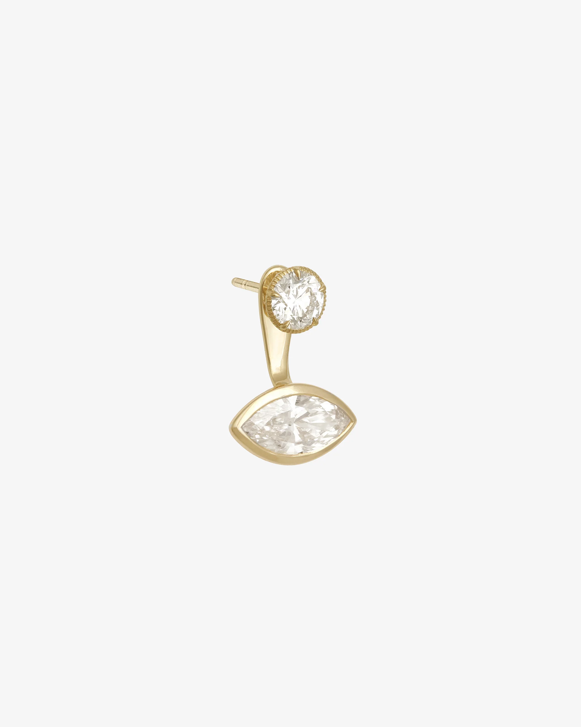 Orbit Marquise Diamond Ear Jacket Solid Gold - Image 4