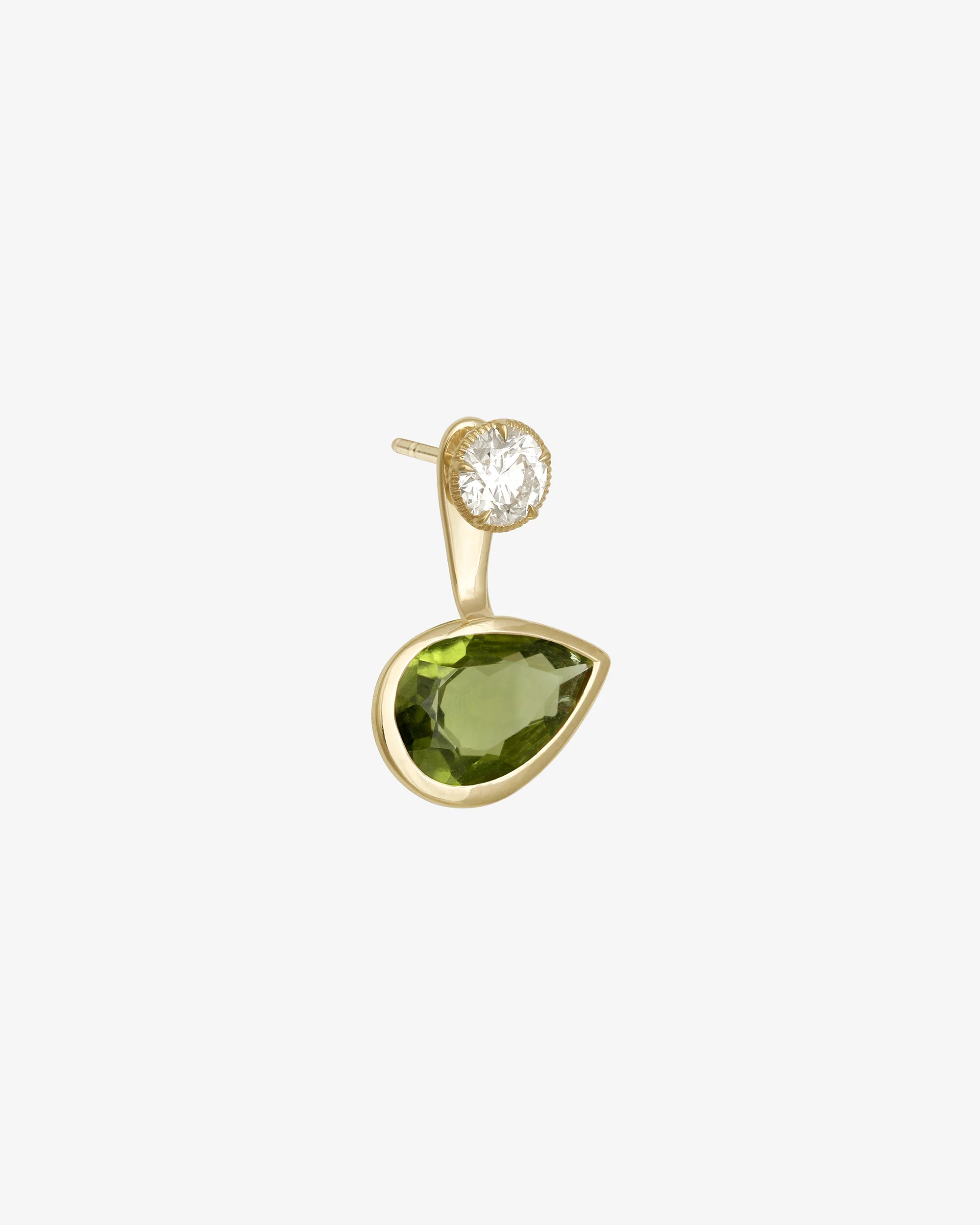 Orbit Peridot Ear Jacket Solid Gold - Image 4