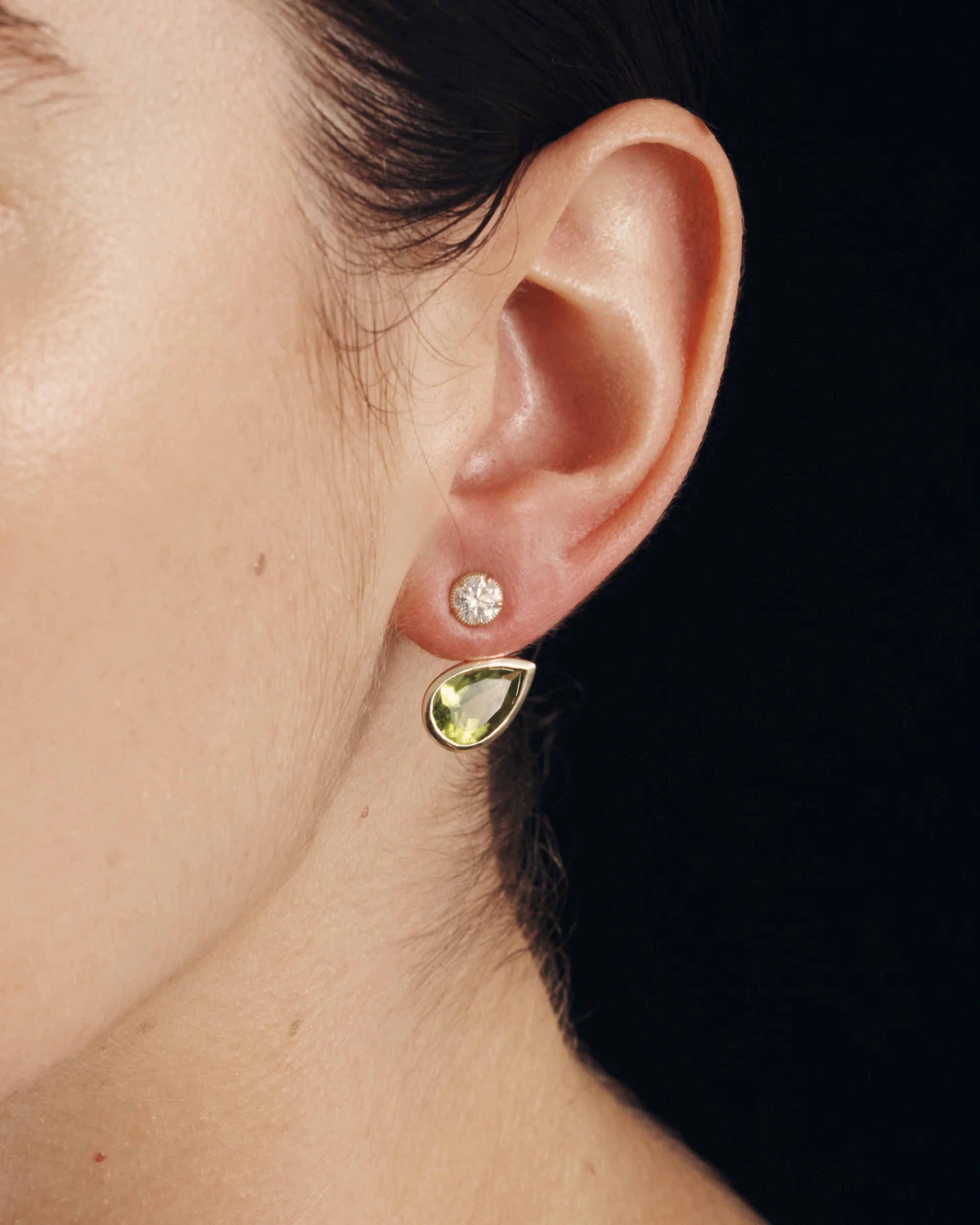 Orbit Peridot Ear Jacket Solid Gold - Image 5