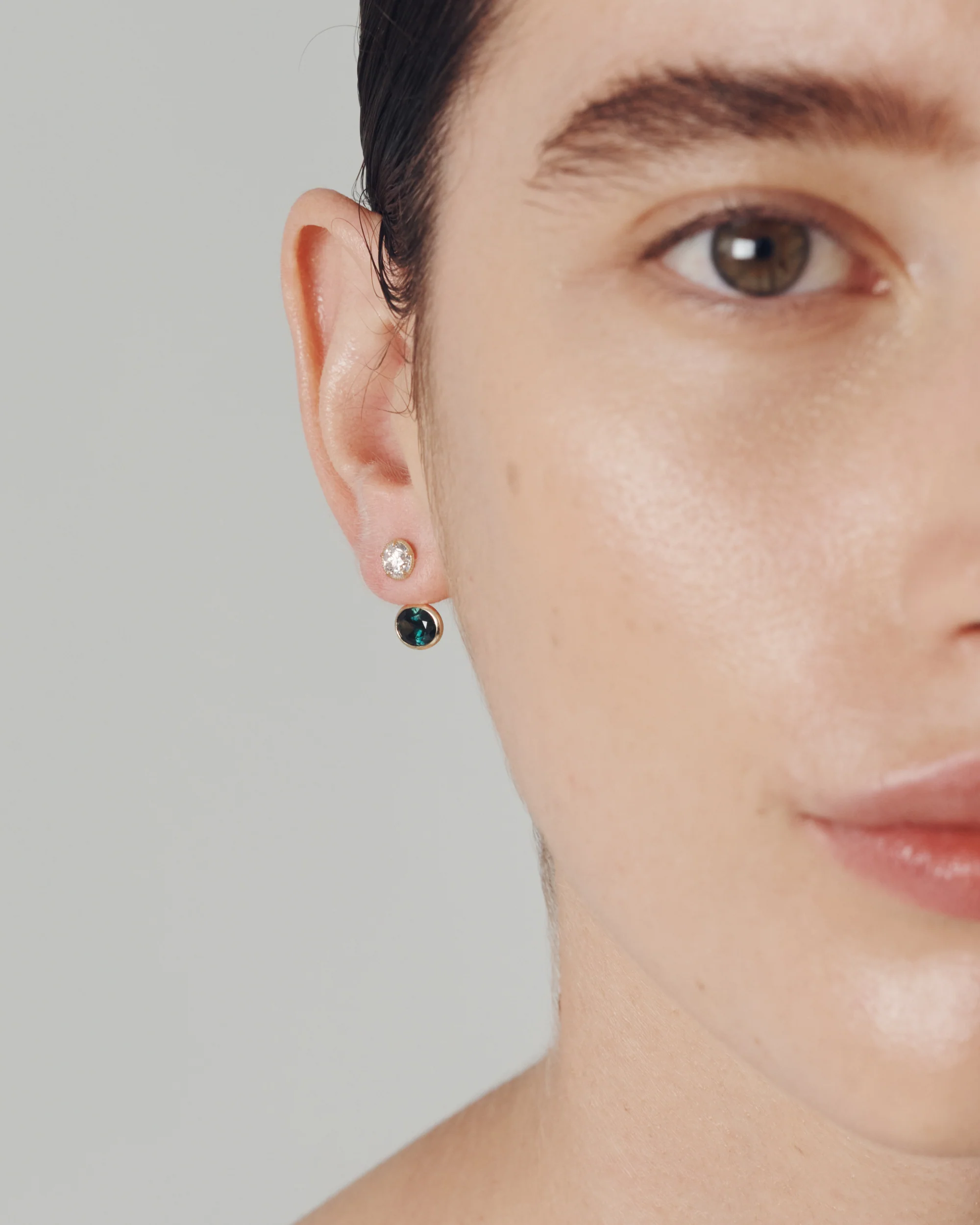 Orbit Sapphire Ear Jacket Solid Gold - Image 3