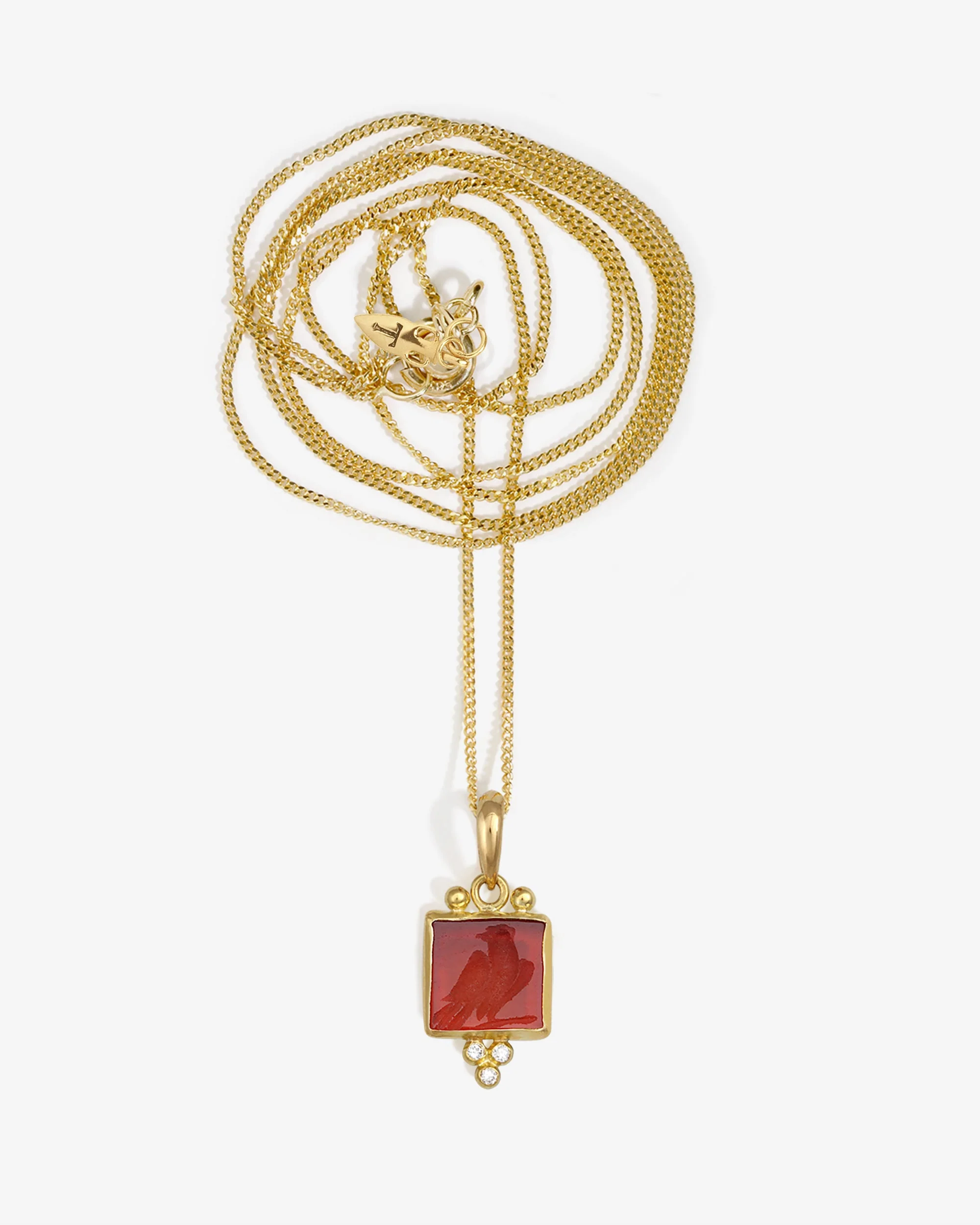 Pala Eagle Necklace Carnelian Solid Gold - Image 4