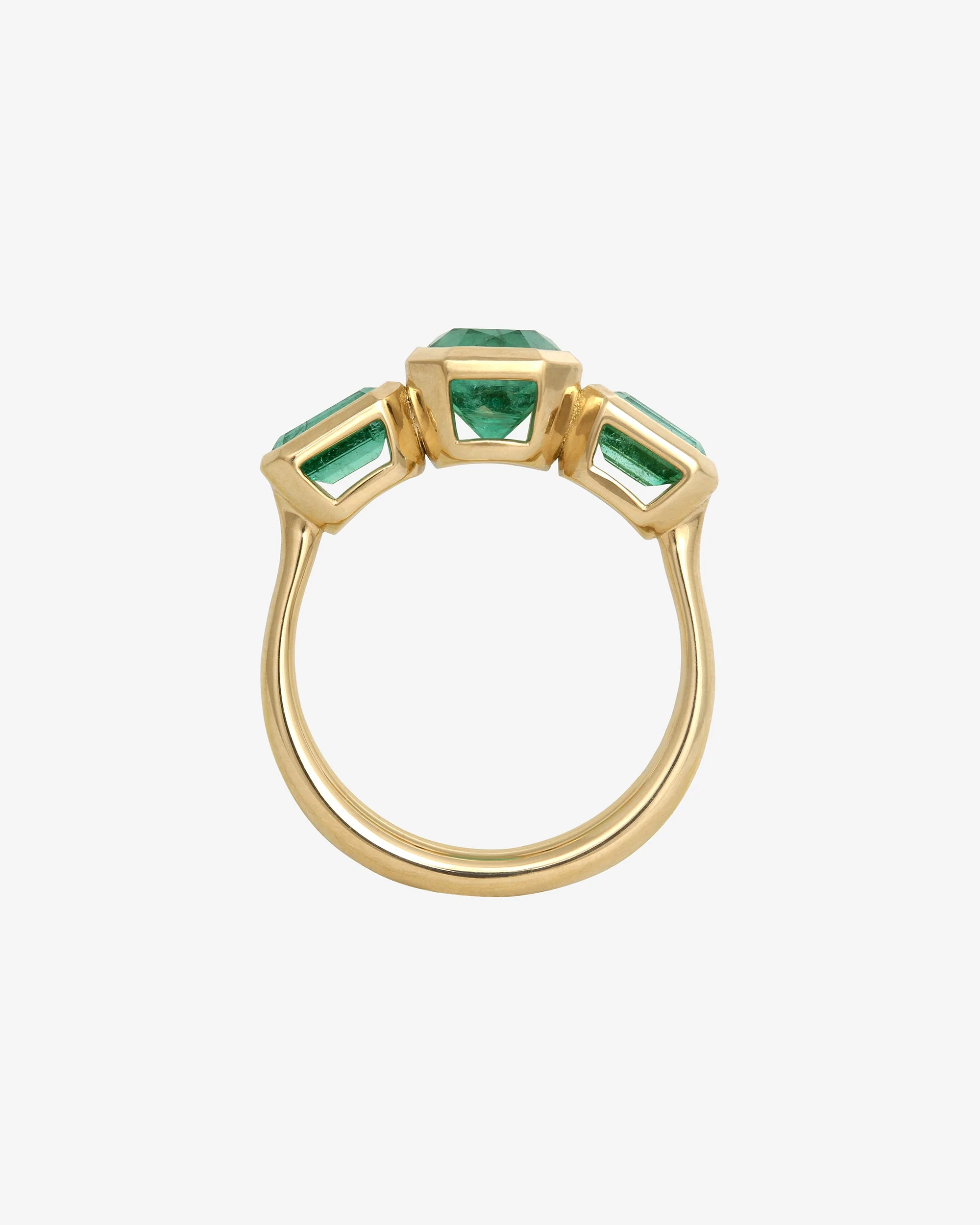 Paloma Trilogy Ring Emerald Solid Gold - Image 3