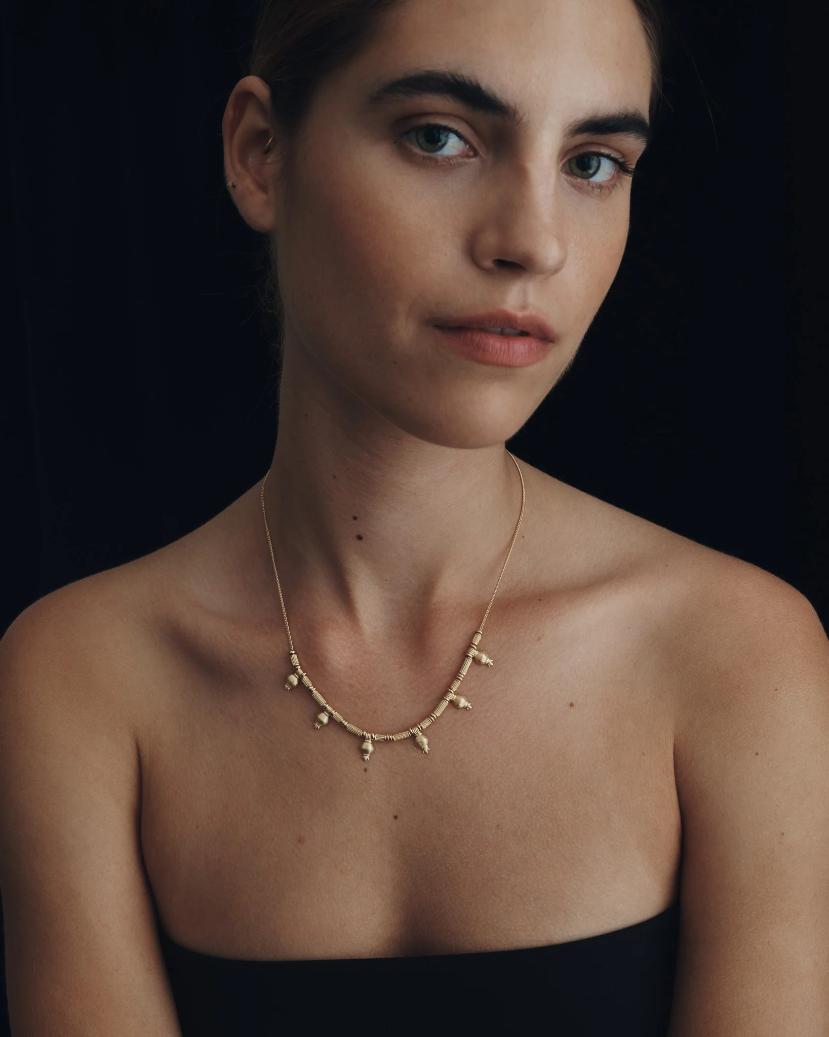 Pomegranate Statement Necklace Gold Vermeil - Image 2