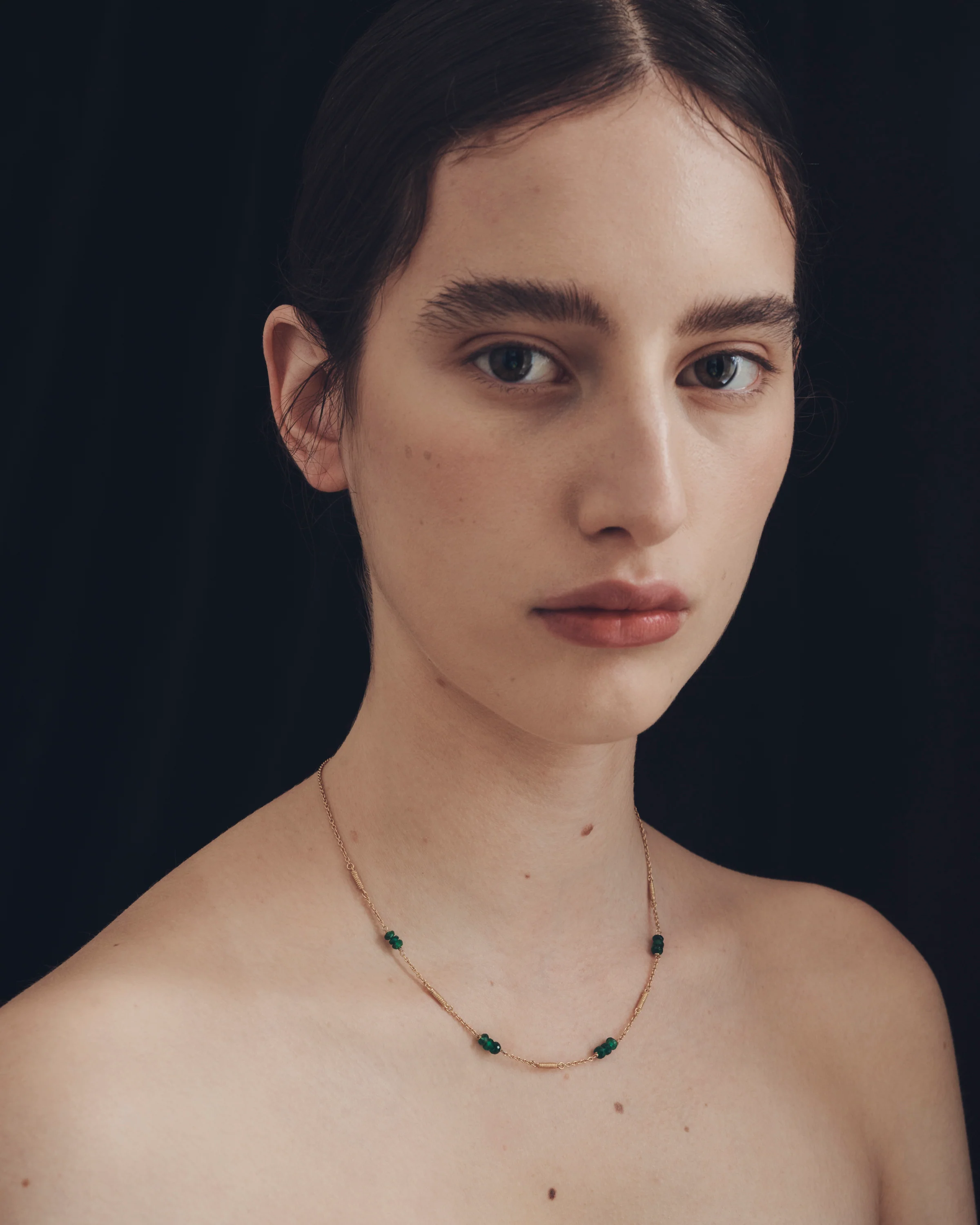 Quinn Necklace Emerald Gold Vermeil - Image 3