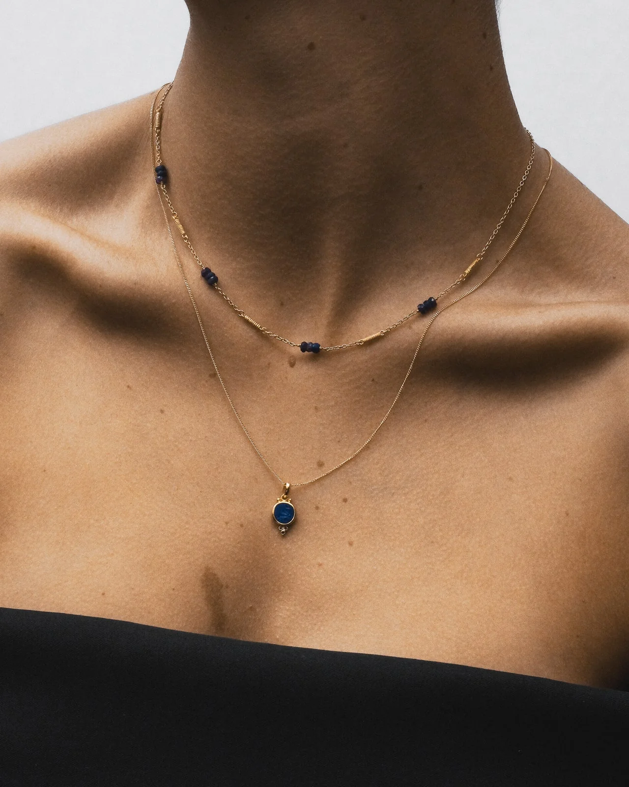 Quinn Necklace Sapphire Gold Vermeil - Image 3