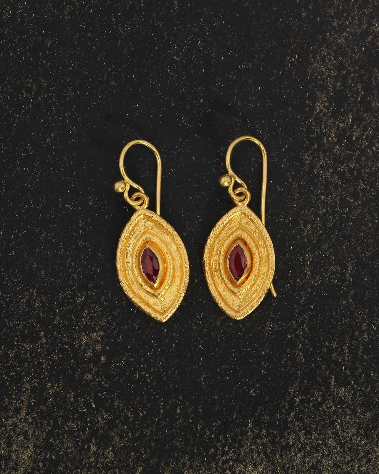 Reign Earrings Ruby Solid Gold - Image 2