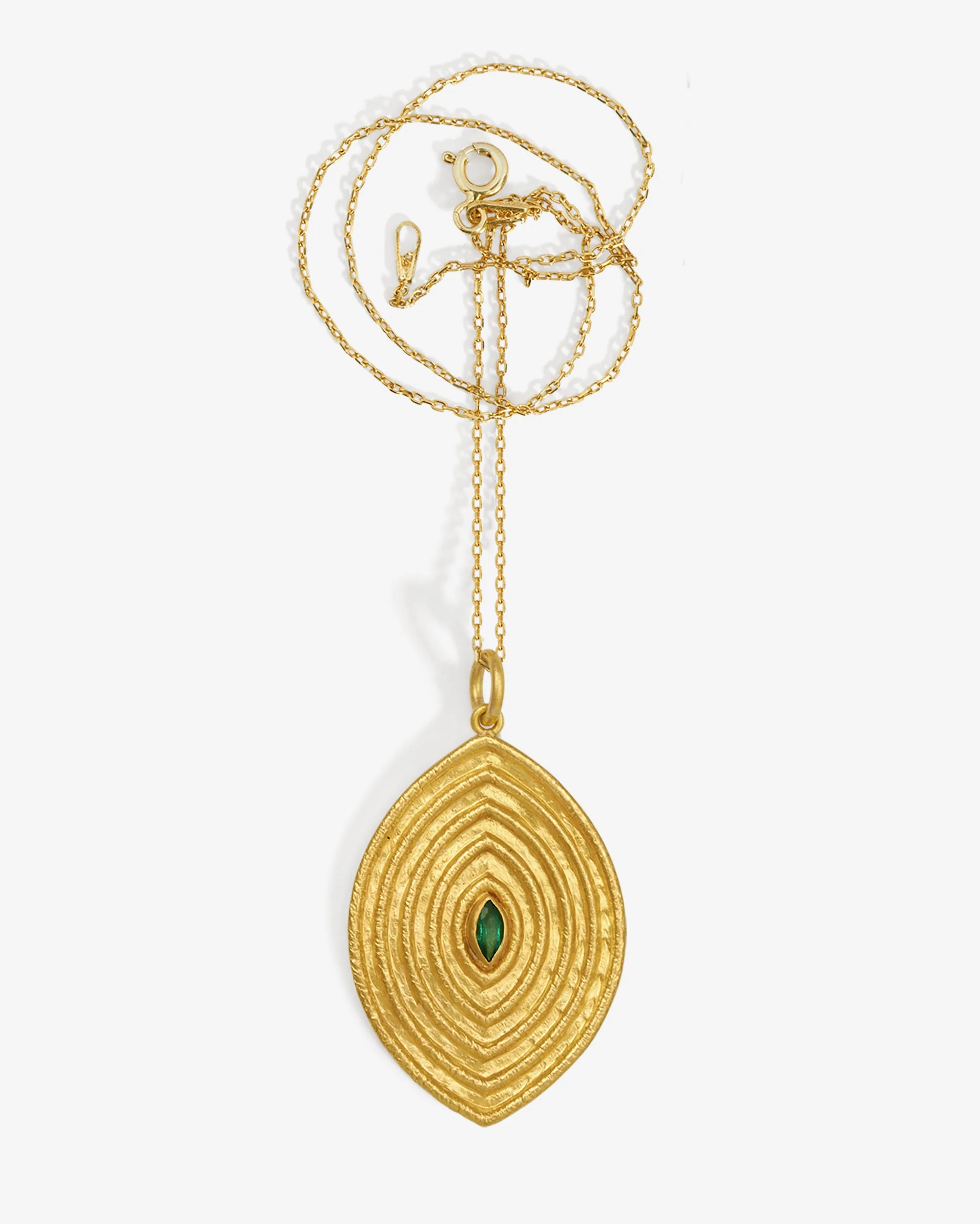 Reign Large Necklace Emerald Solid Gold - Image 4