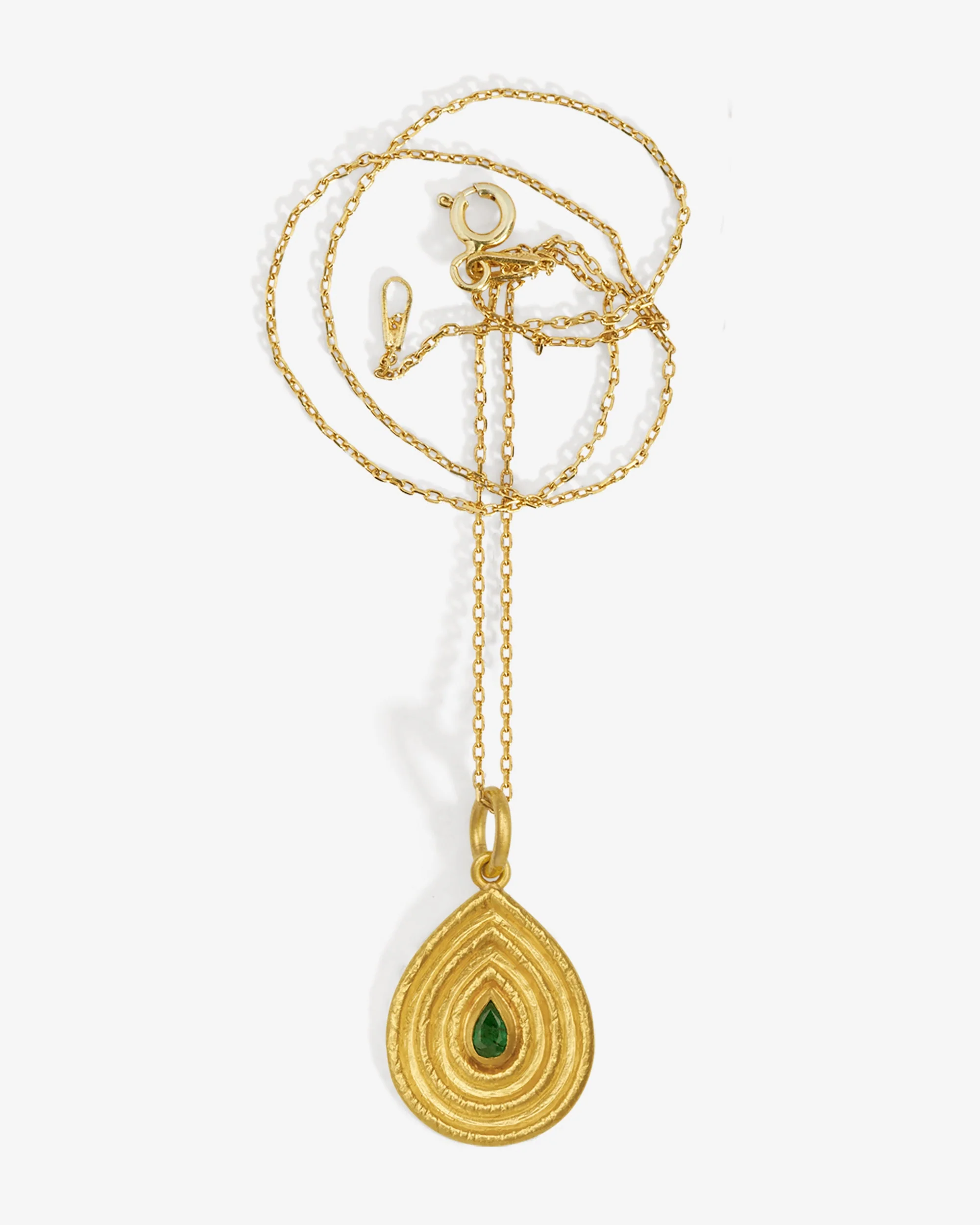 Reign Medium Necklace Emerald Solid Gold - Image 3