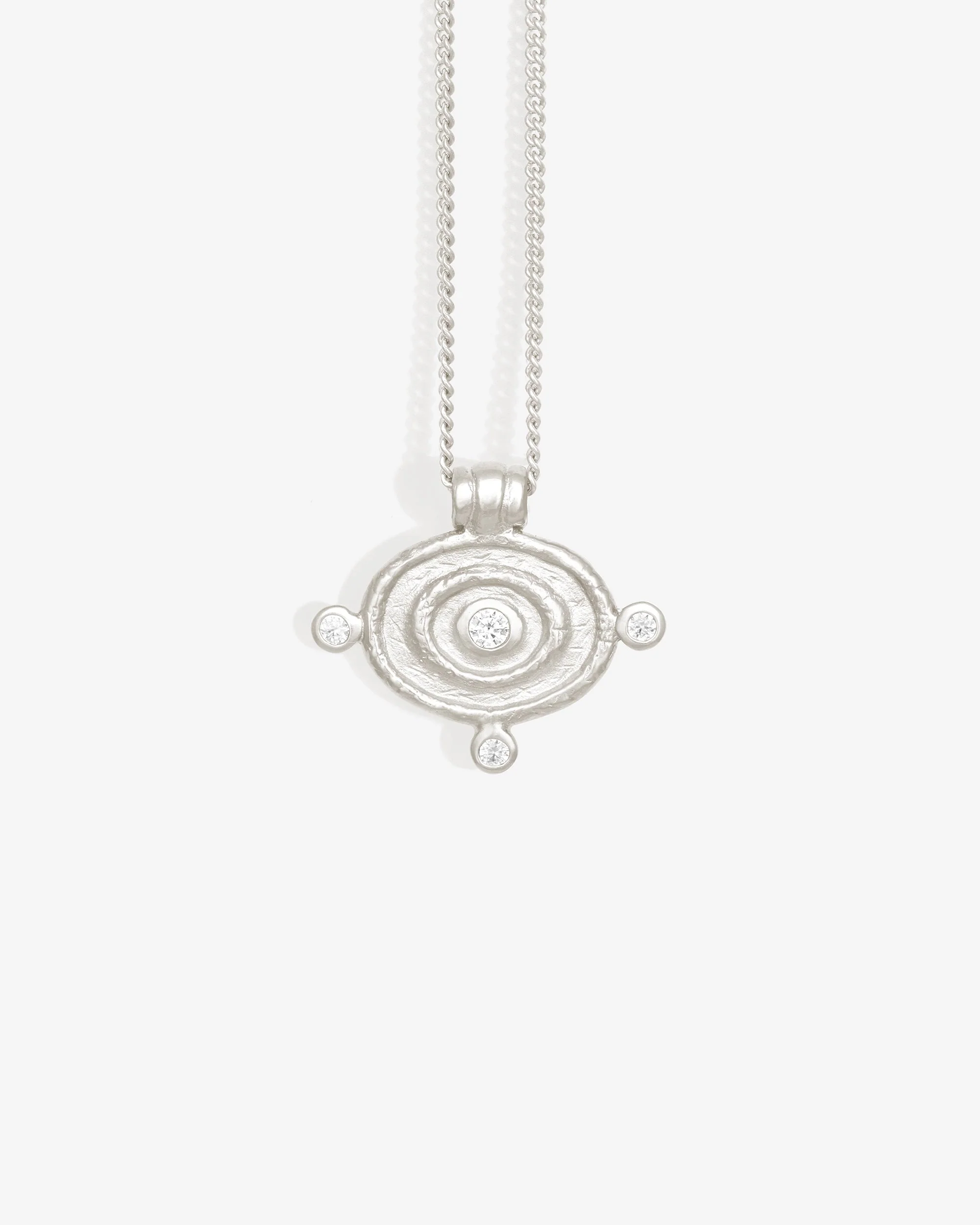 Reign Oval Necklace Silver
