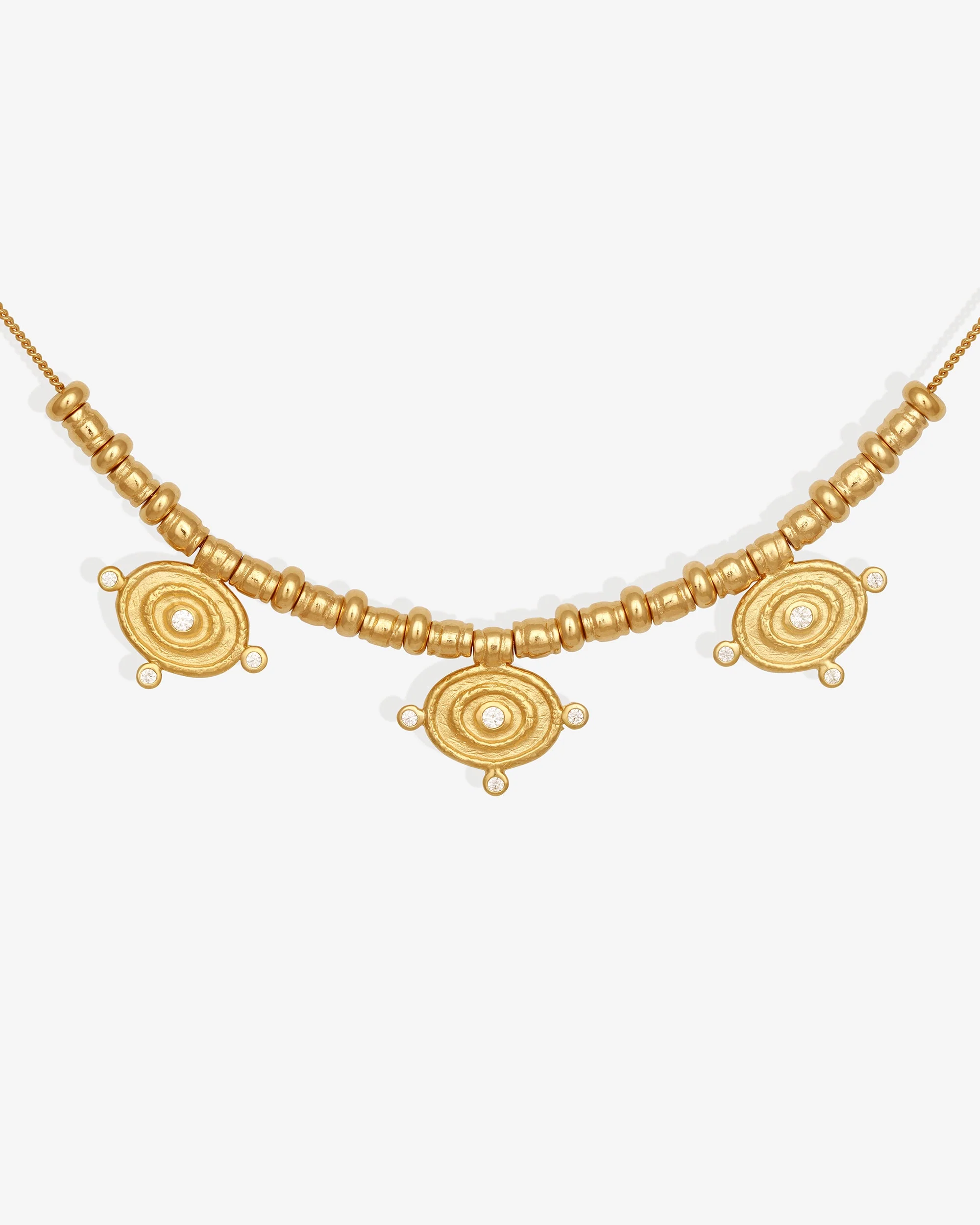 Reign Oval Statement Necklace Gold Vermeil