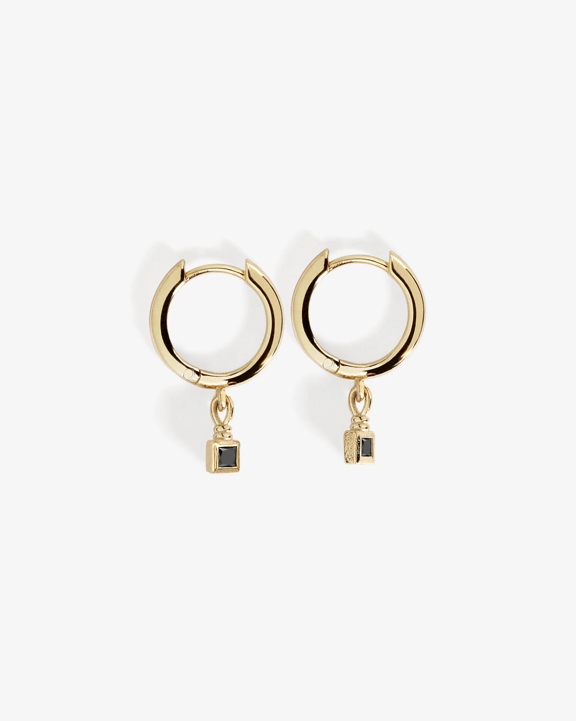 Relic Princess Drop Earrings Black Diamond Solid Gold - Image 3