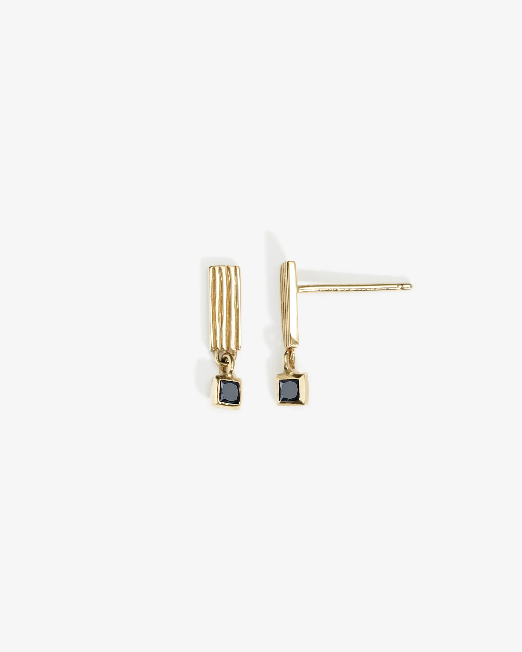 Riva Earrings Black Diamond Solid Gold - Image 4