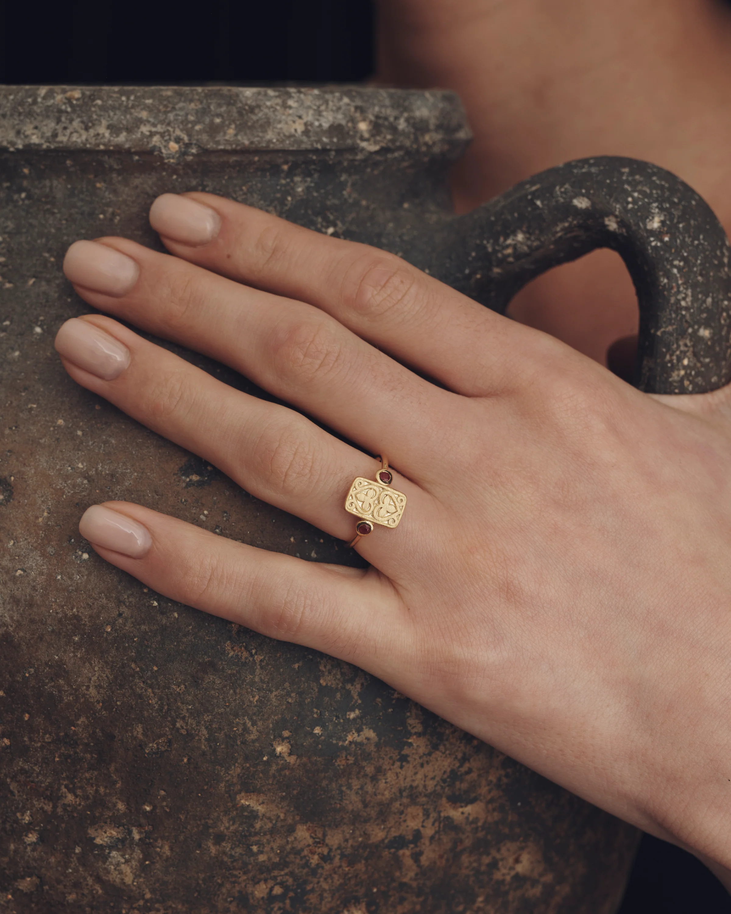 Ruby Seal Ring Gold Vermeil - Image 3