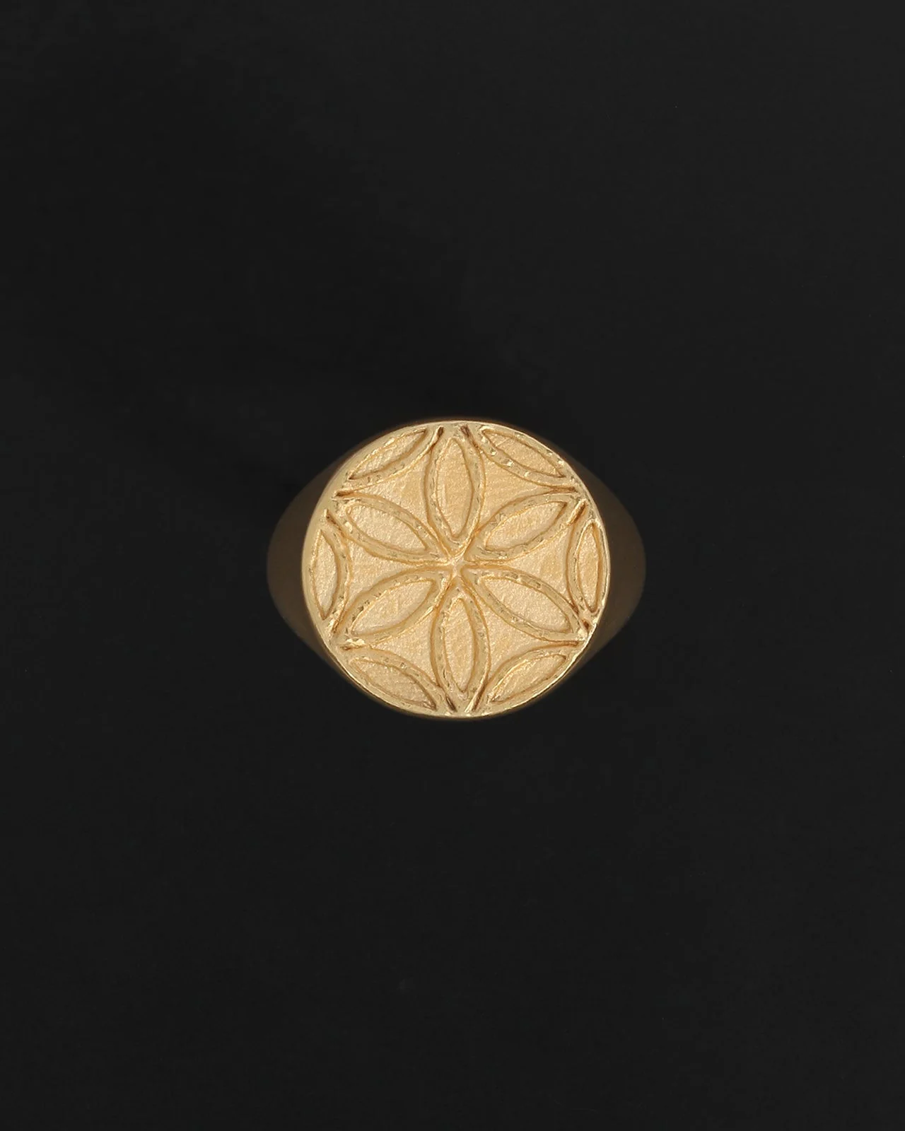 Seed of Life Seal Ring Gold Vermeil - Image 3