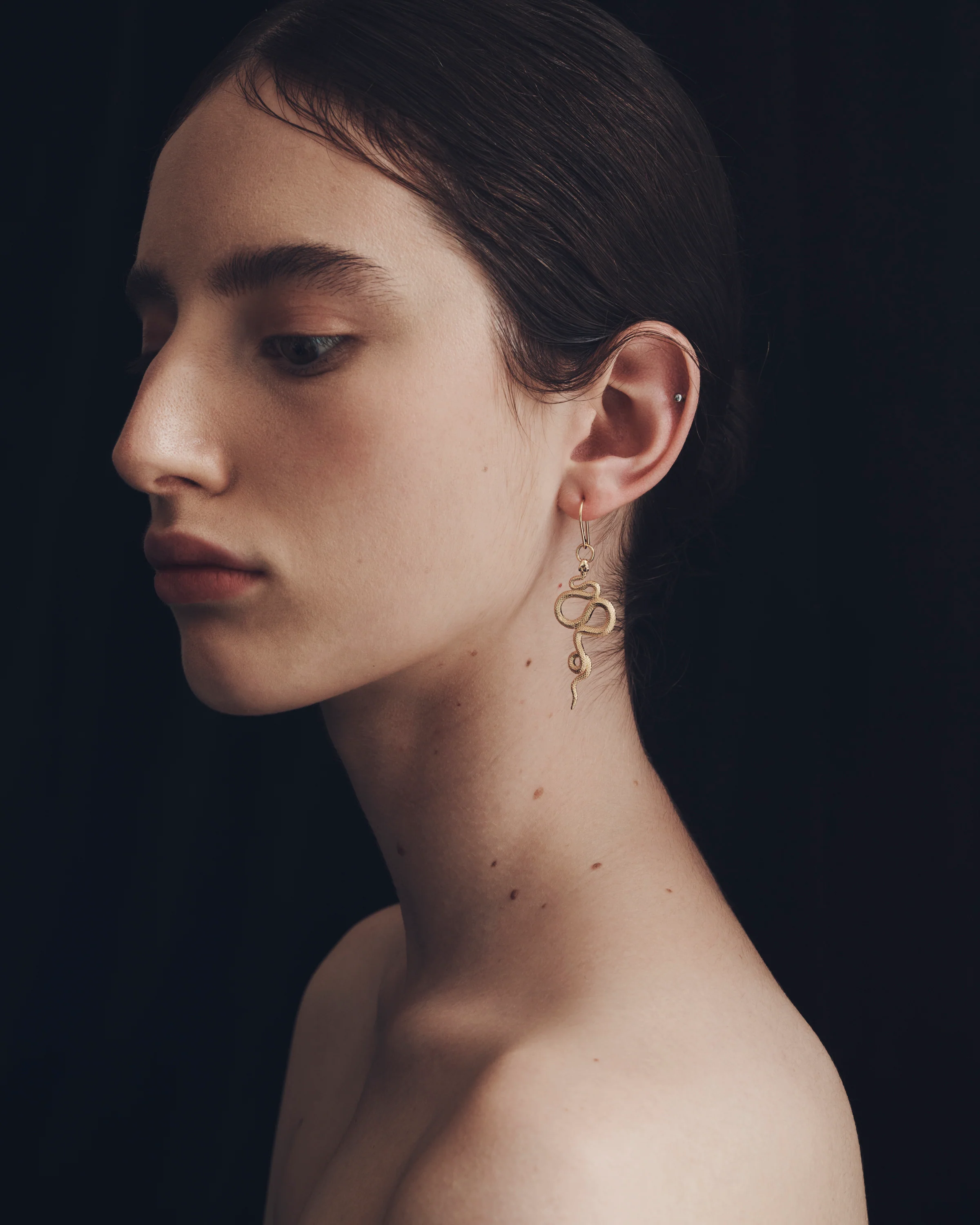 Snake Earrings Gold Vermeil - Image 3