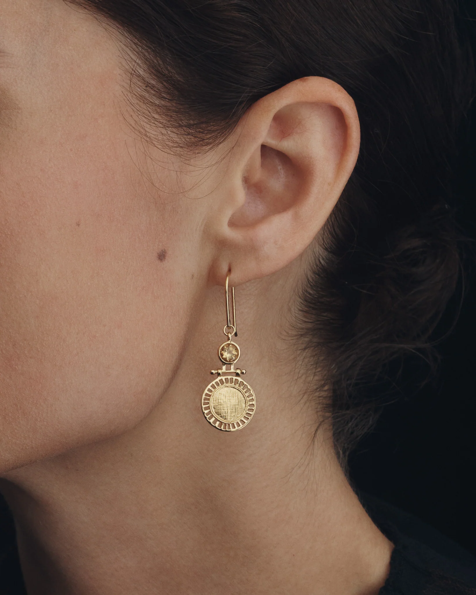 Solar Earrings Gold Vermeil - Image 3
