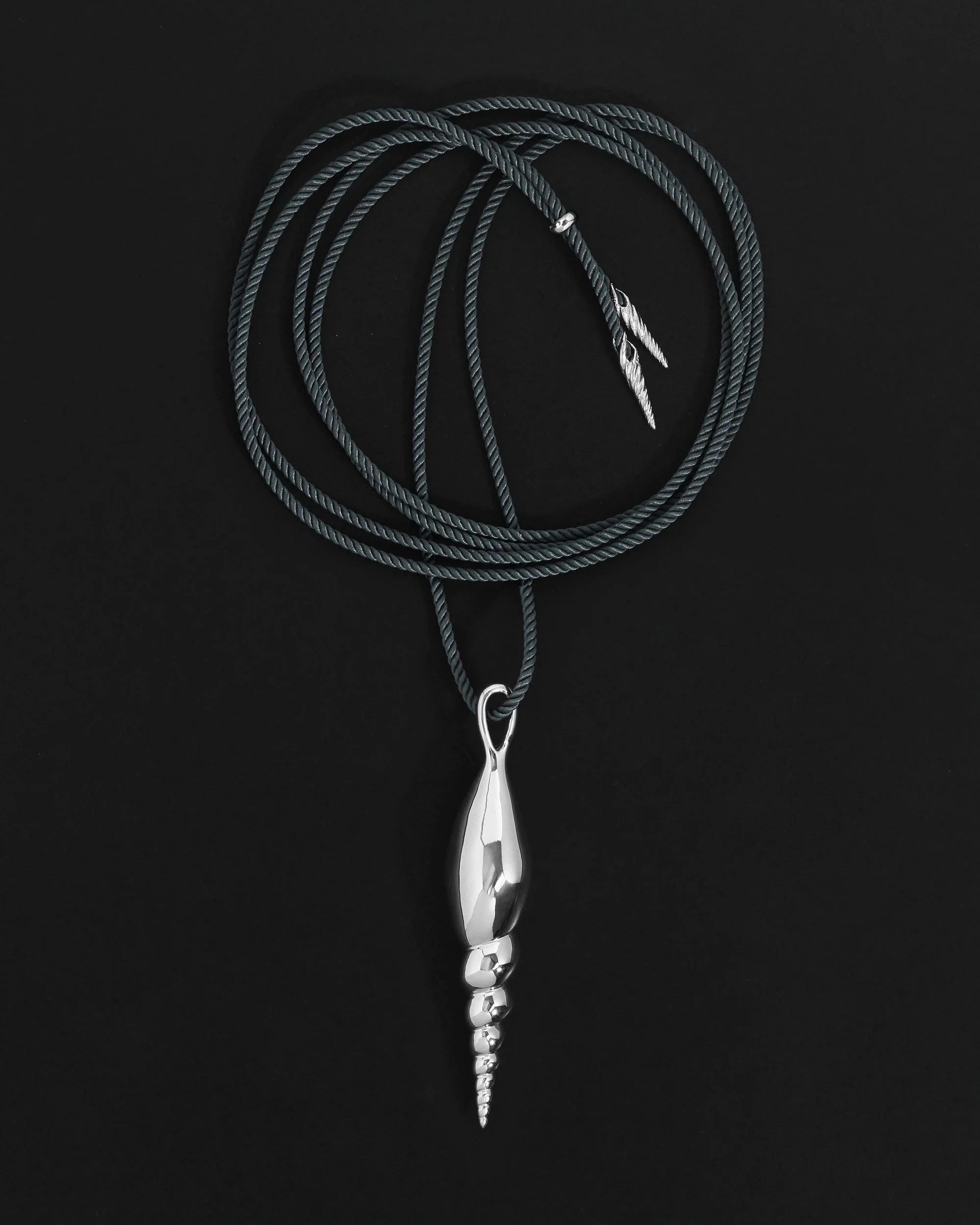 Spire Cord Necklace Silver - Image 3