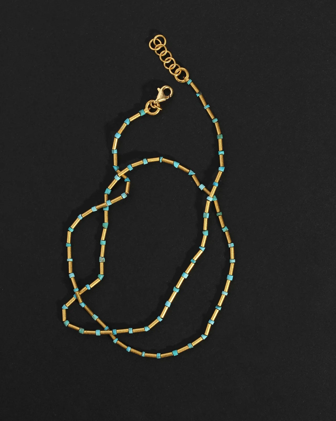 Sumerian Necklace Turquoise Solid Gold - Image 3