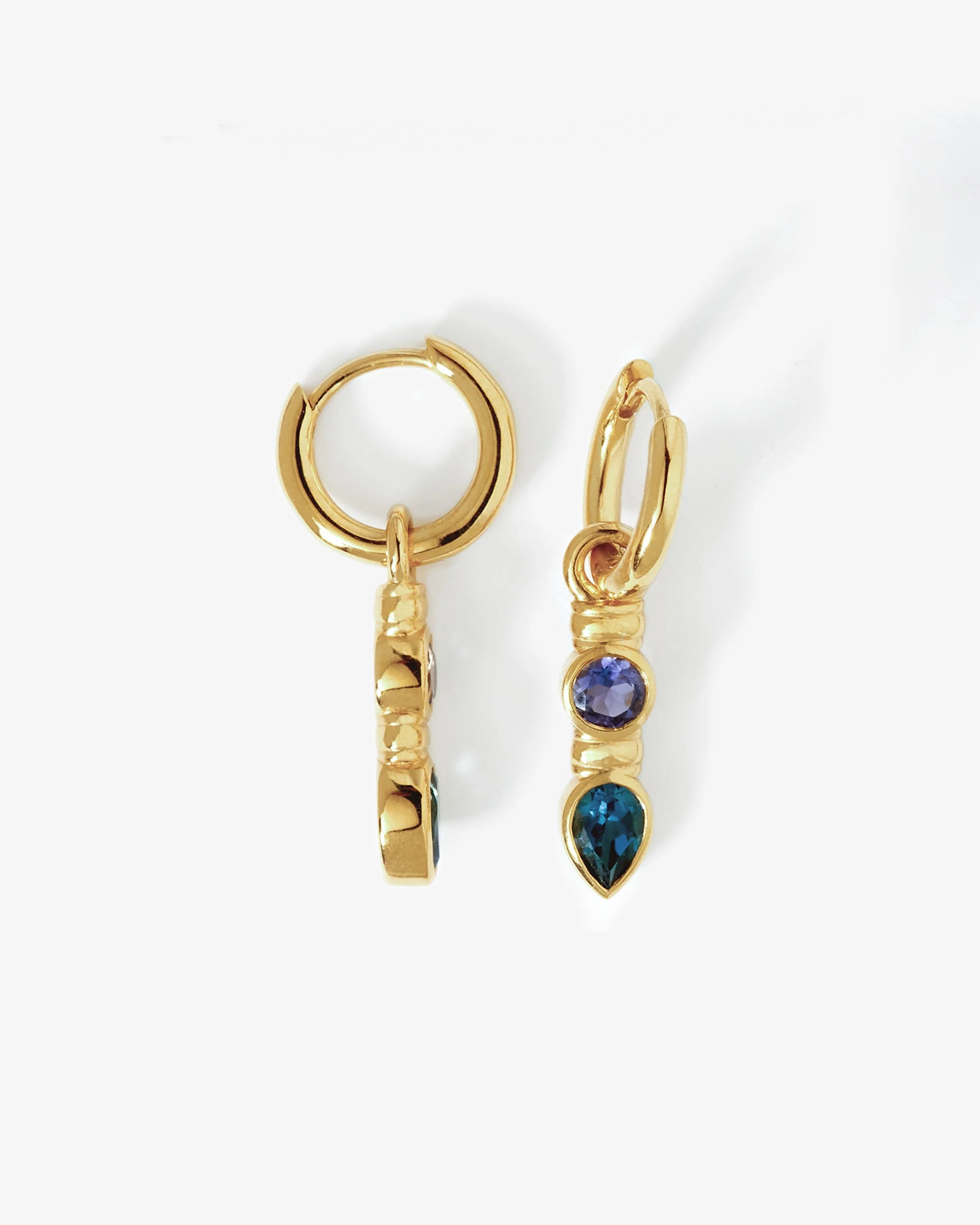 Teal Earrings Gold Vermeil - Image 3
