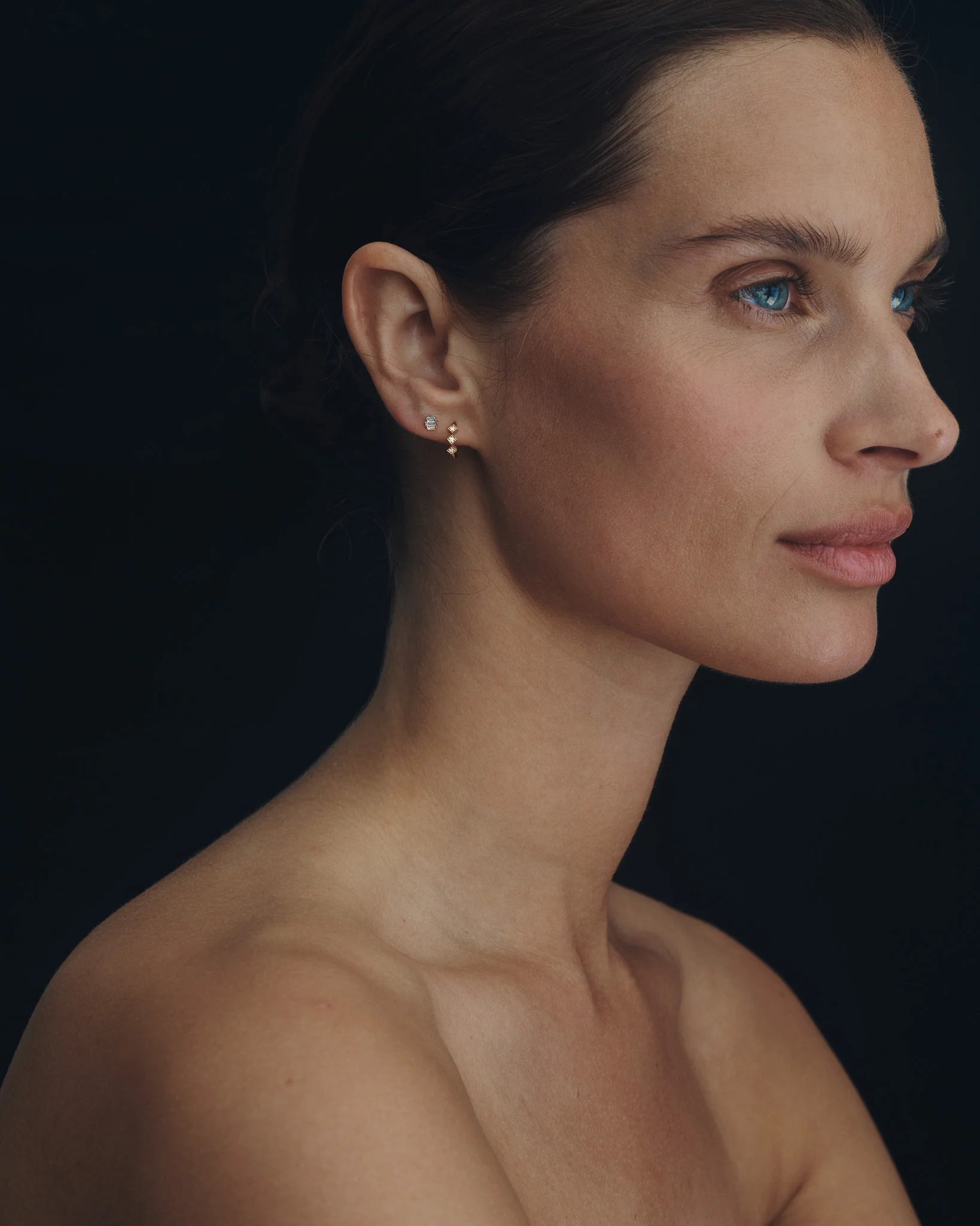 Trine Single Cartilage Earring Diamond Solid Gold - Image 3