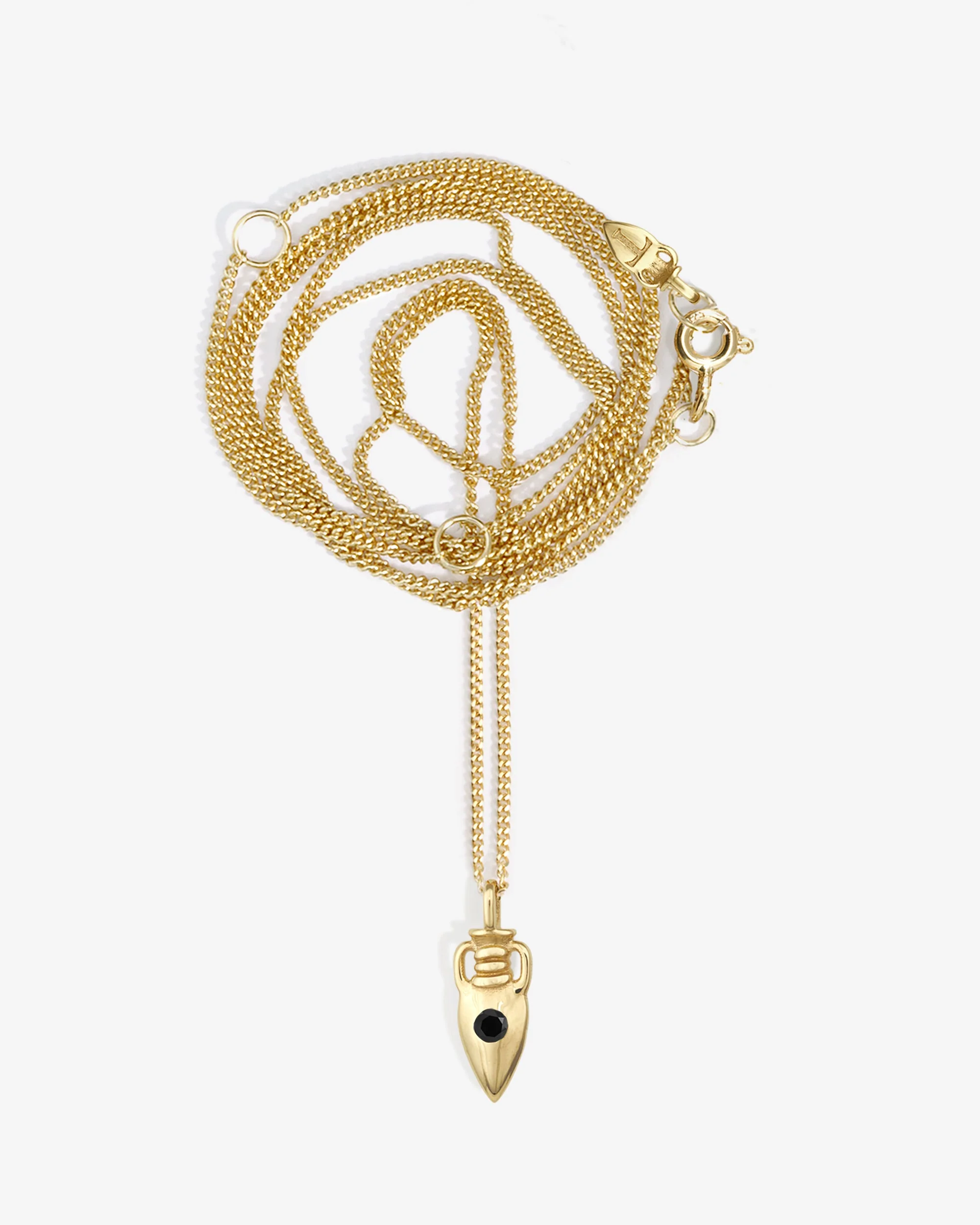 Urn Necklace Black Diamond Solid Gold - Image 3