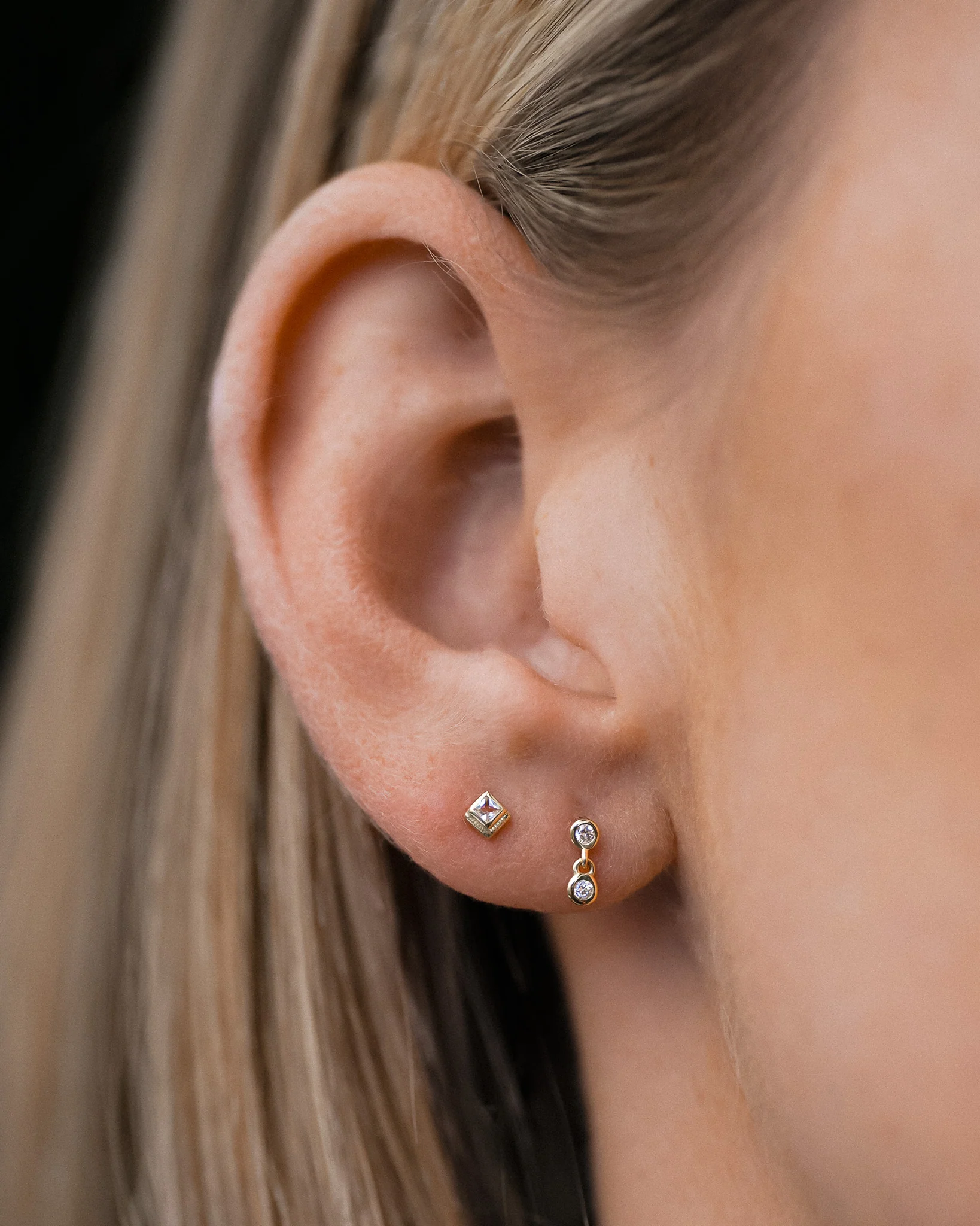 Vesper Drop Single Stud Diamond Solid Gold - Image 2