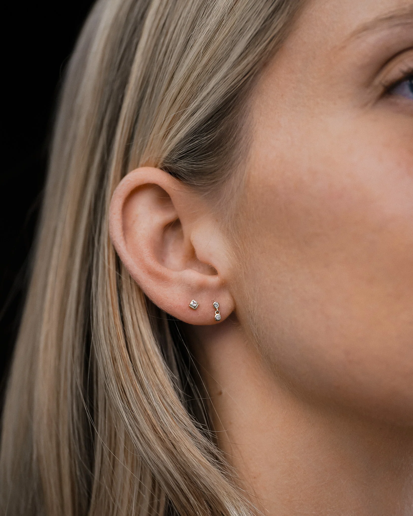 Vesper Drop Single Stud Diamond Solid Gold - Image 3